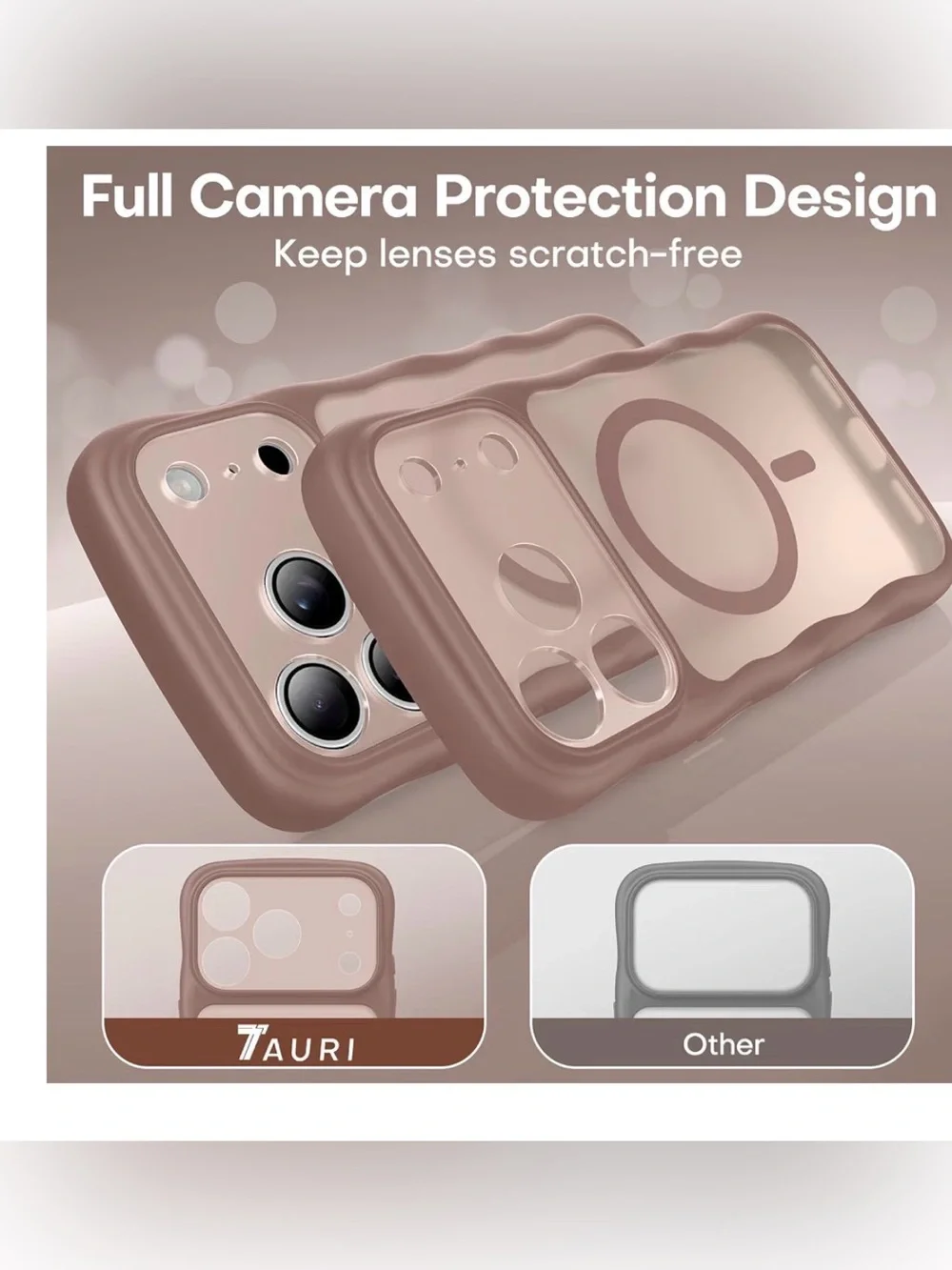 Brown For I phone 17 Pro Magnetic MagSafe- Silicone Phone Case translucent